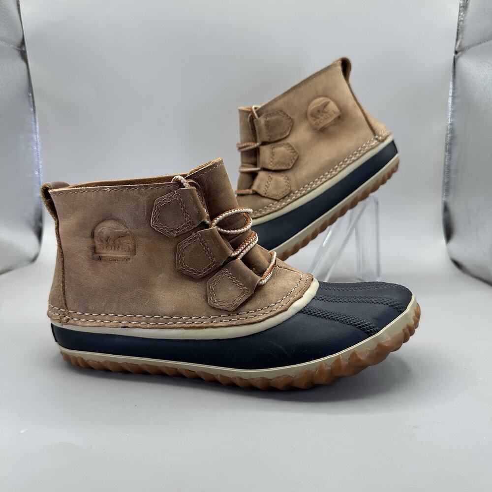 SOREL Out N About Ankle Duck Boot Elk Brown Suede Waterproof NL2133-286 Size 5.5